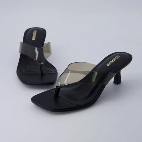 Mezzo Clear Strap Kitten Heels