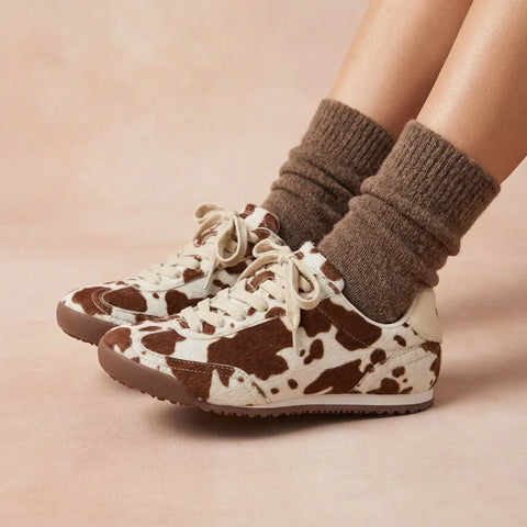 Techno Cow Print Sneakers