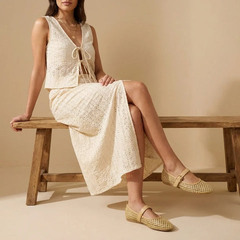 Gracie Mesh Mary Jane Flats