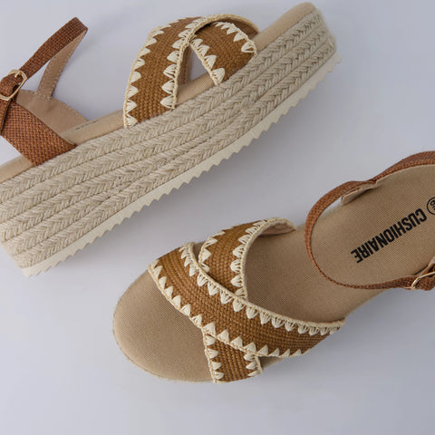 Ola Raffia Platform Sandals
