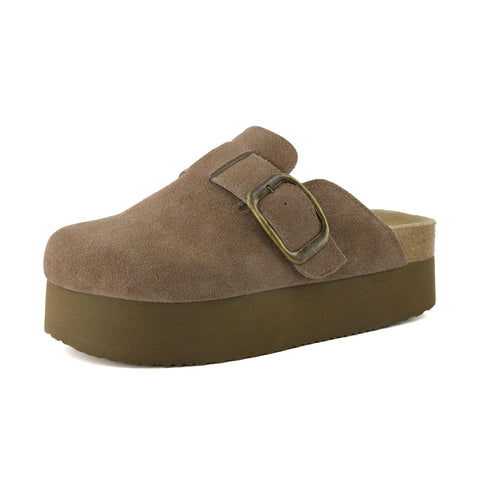 Granola Suede Platform Clog