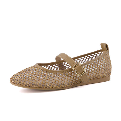 Gracie Mesh Mary Jane Flats