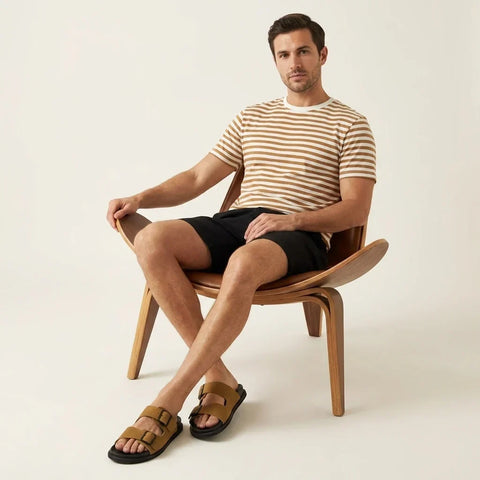 Alpha Genuine Leather Mens Sandals