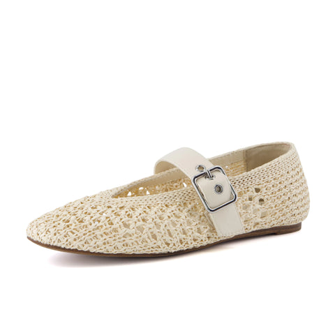 Gabby Woven Mary Jane Flats