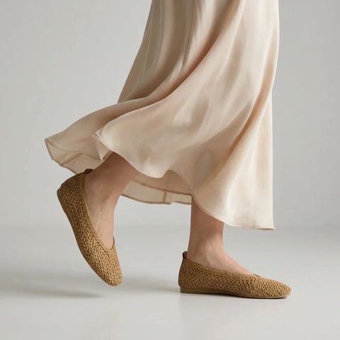 Gilt Woven Ballet Flats