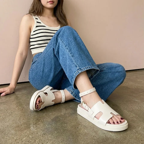 Erika Cut-Out Ankle Wrap Sandals