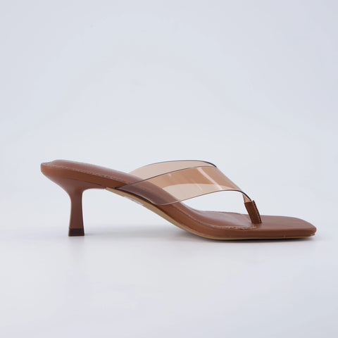 Mezzo Clear Strap Kitten Heels