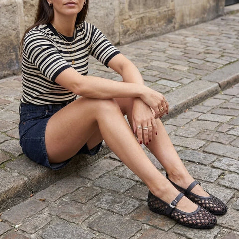 Wendy Woven Mary Jane Flats