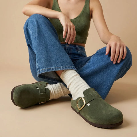 Rusty Leather Clogs