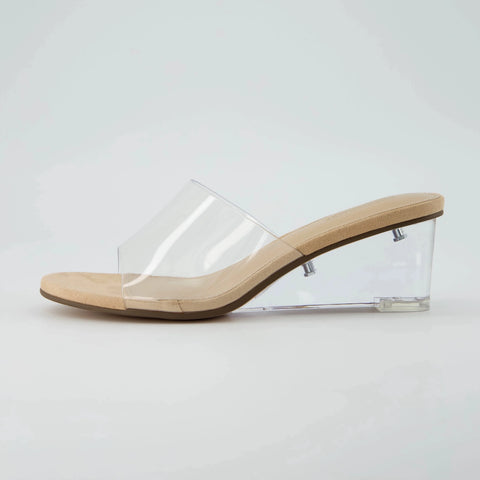 Gloss Lucite Wedge Sandals