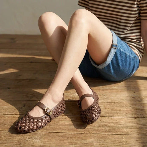Wendy Woven Mary Jane Flats