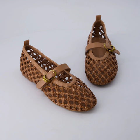 Wendy Woven Mary Jane Flats