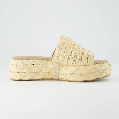 Core Raffia Platform Sandal